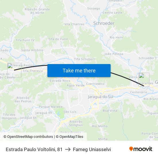 Estrada Paulo Voltolini, 81 to Fameg Uniasselvi map