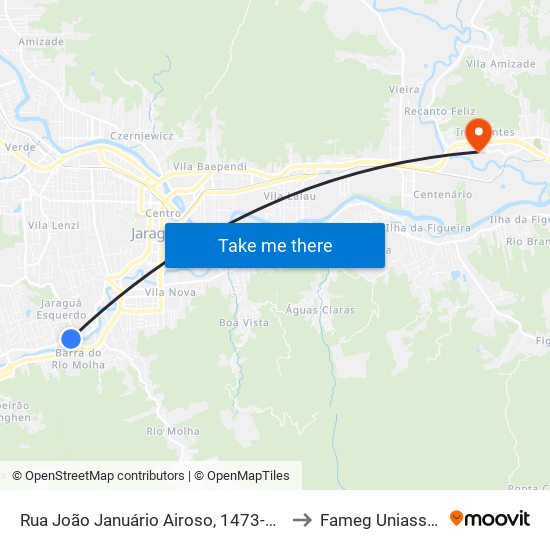 Rua João Januário Airoso, 1473-1597 to Fameg Uniasselvi map