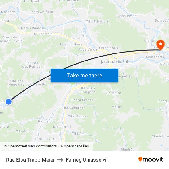 Rua Elsa Trapp Meier to Fameg Uniasselvi map