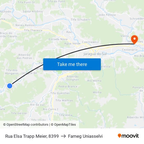 Rua Elsa Trapp Meier, 8399 to Fameg Uniasselvi map