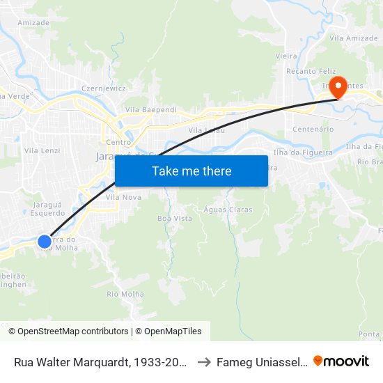 Rua Walter Marquardt, 1933-2043 to Fameg Uniasselvi map