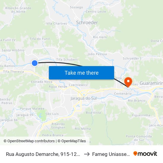 Rua Augusto Demarche, 915-1227 to Fameg Uniasselvi map