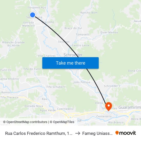 Rua Carlos Frederico Ramthum, 17920 to Fameg Uniasselvi map