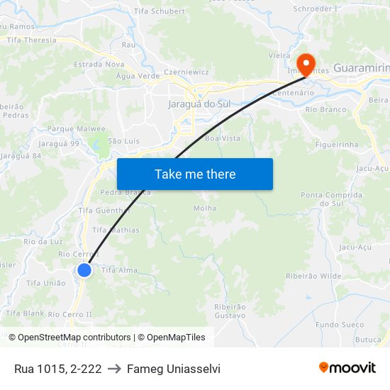 Rua 1015, 2-222 to Fameg Uniasselvi map