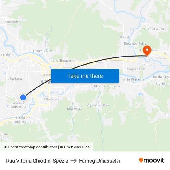 Rua Vitória Chiodini Spézia to Fameg Uniasselvi map