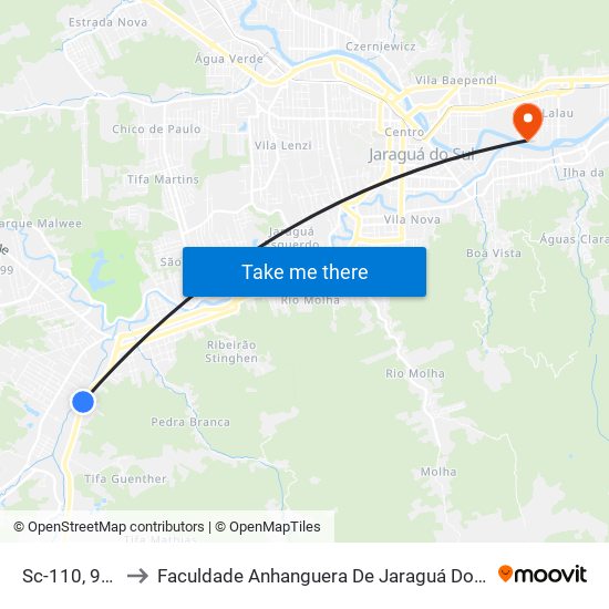 Sc-110, 943 to Faculdade Anhanguera De Jaraguá Do Sul map