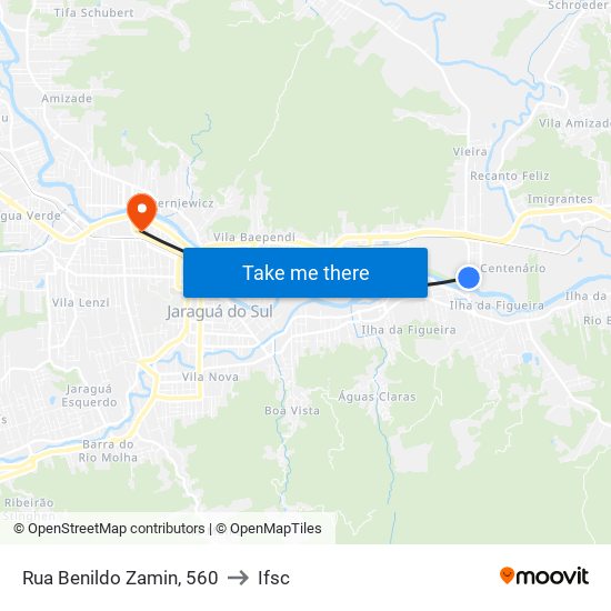 Rua Benildo Zamin, 560 to Ifsc map