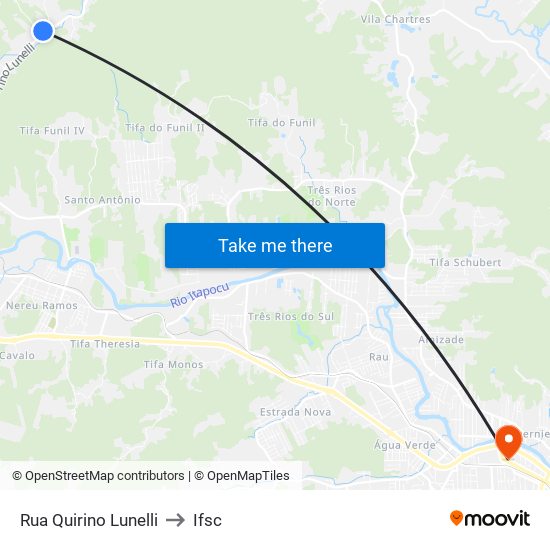 Rua Quirino Lunelli to Ifsc map
