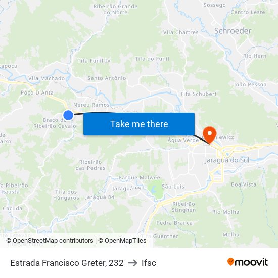 Estrada Francisco Greter, 232 to Ifsc map