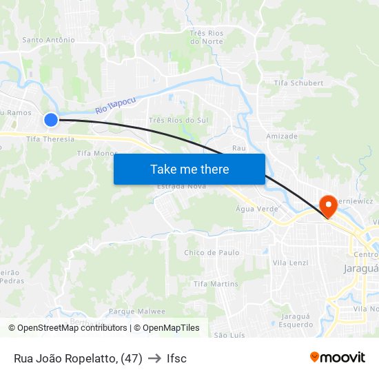 Rua João Ropelatto, (47) to Ifsc map