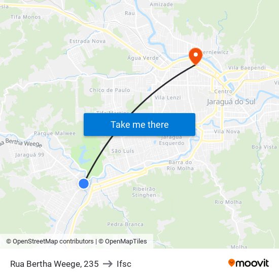Rua Bertha Weege, 235 to Ifsc map