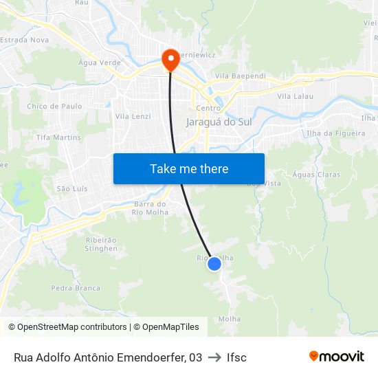 Rua Adolfo Antônio Emendoerfer, 03 to Ifsc map