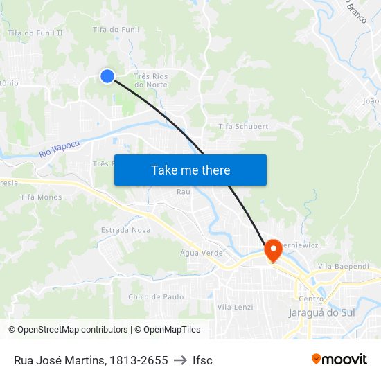 Rua José Martins, 1813-2655 to Ifsc map