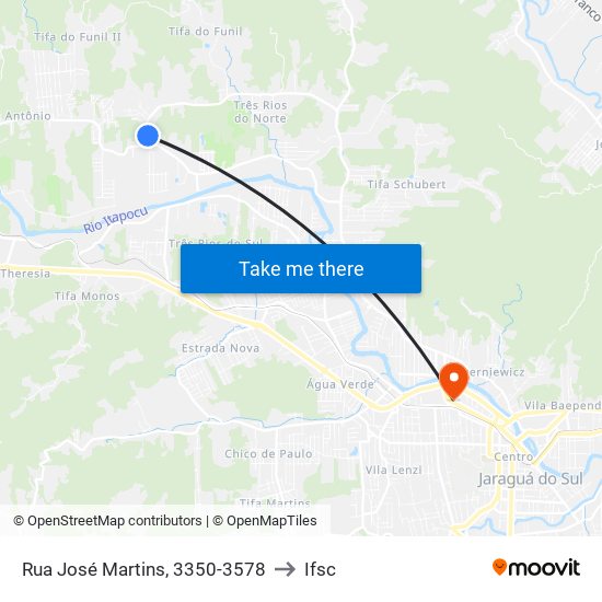 Rua José Martins, 3350-3578 to Ifsc map