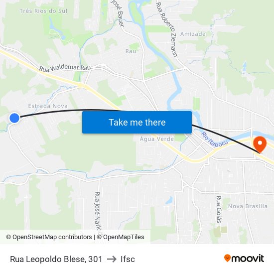 Rua Leopoldo Blese, 301 to Ifsc map