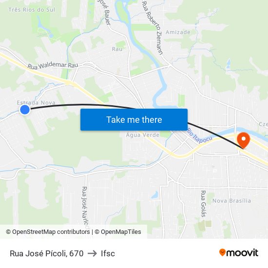 Rua José Pícoli, 670 to Ifsc map