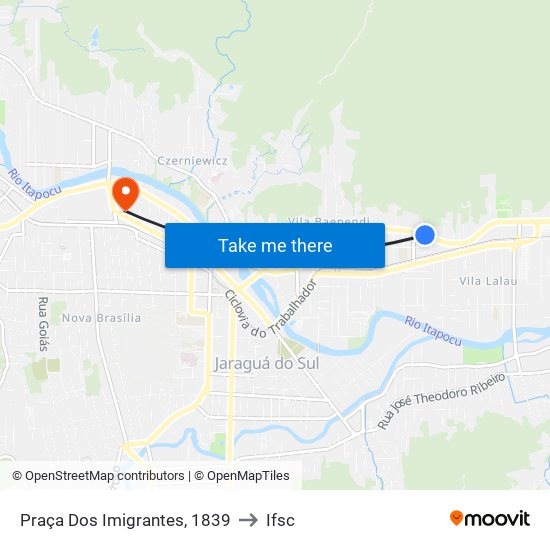 Praça Dos Imigrantes, 1839 to Ifsc map