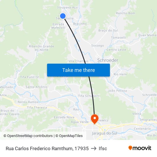 Rua Carlos Frederico Ramthum, 17935 to Ifsc map