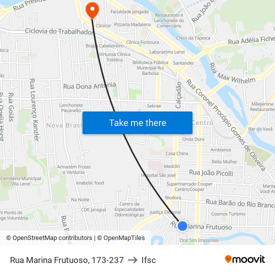 Rua Marina Frutuoso, 173-237 to Ifsc map