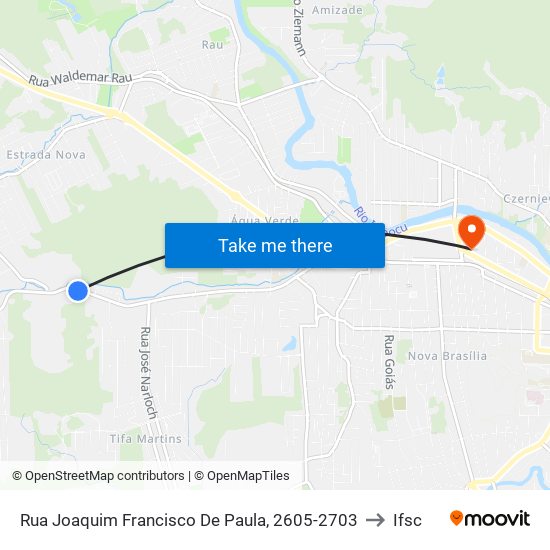Rua Joaquim Francisco De Paula, 2605-2703 to Ifsc map