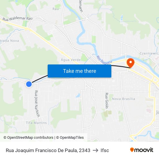 Rua Joaquim Francisco De Paula, 2343 to Ifsc map