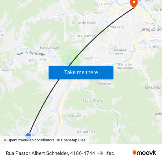 Rua Pastor Albert Schneider, 4186-4744 to Ifsc map