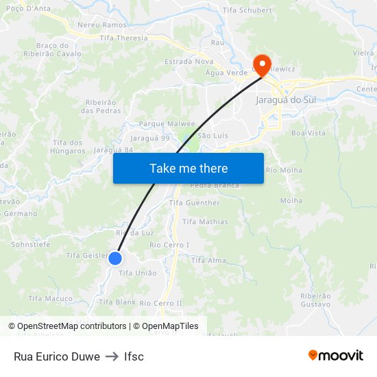Rua Eurico Duwe to Ifsc map