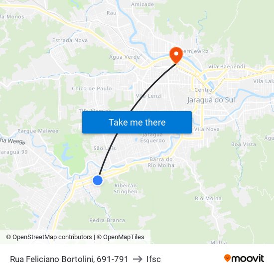 Rua Feliciano Bortolini, 691-791 to Ifsc map