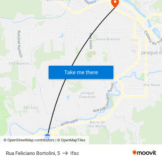 Rua Feliciano Bortolini, 5 to Ifsc map