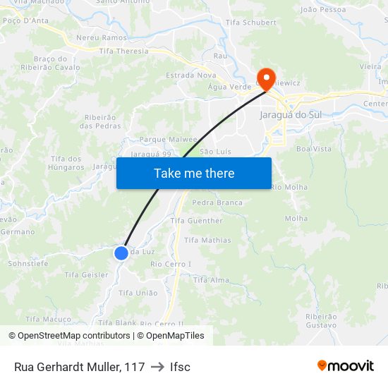Rua Gerhardt Muller, 117 to Ifsc map