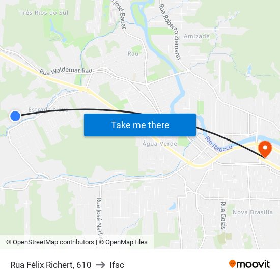Rua Félix Richert, 610 to Ifsc map