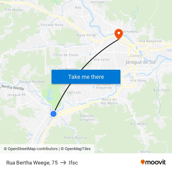 Rua Bertha Weege, 75 to Ifsc map