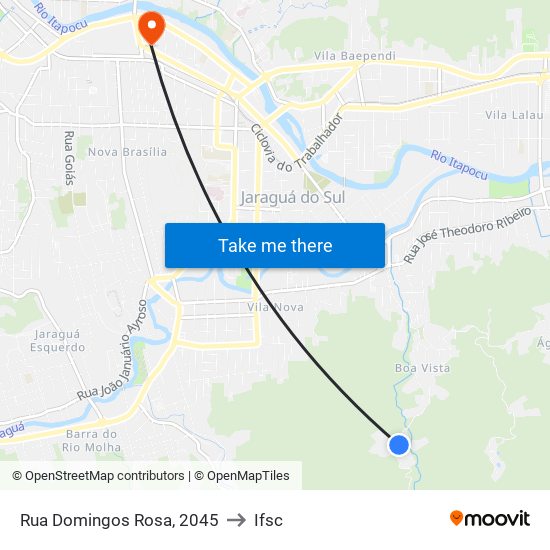 Rua Domingos Rosa, 2045 to Ifsc map