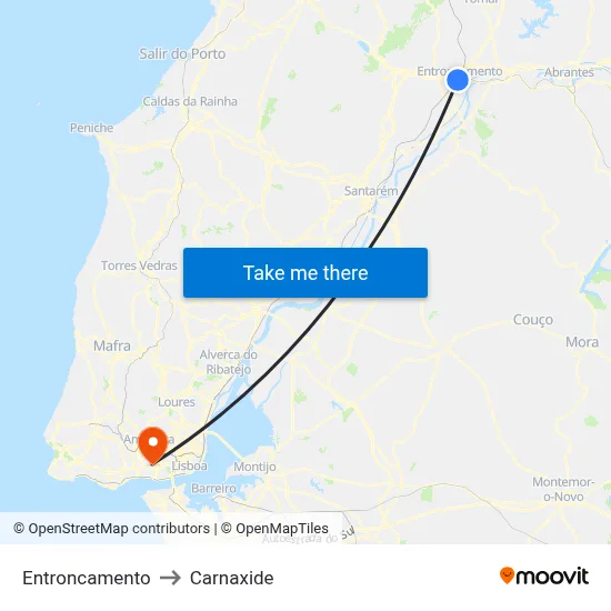 Entroncamento to Carnaxide map