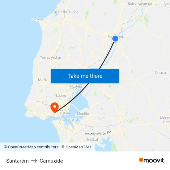 Santarém to Carnaxide map