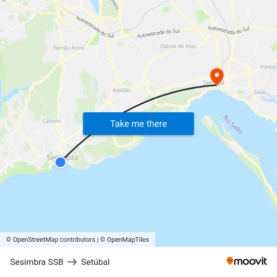 Sesimbra SSB to Setúbal map