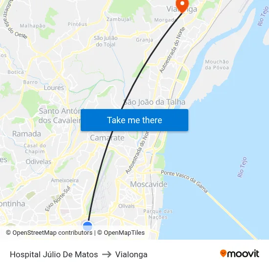 Hospital Júlio De Matos to Vialonga map