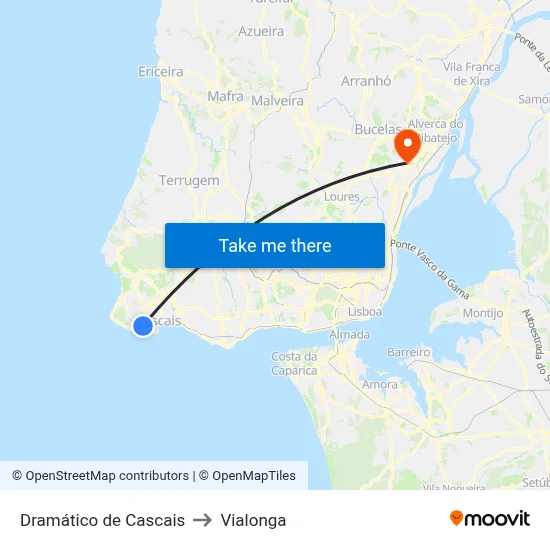 Dramático de Cascais to Vialonga map