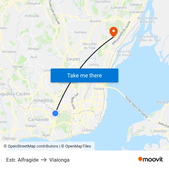 Estr. Alfragide to Vialonga map