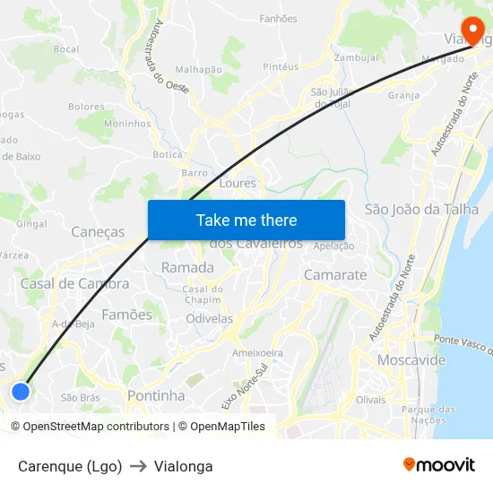 Carenque (Lgo) to Vialonga map