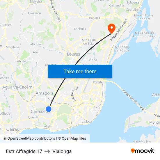 Estr Alfragide 17 to Vialonga map
