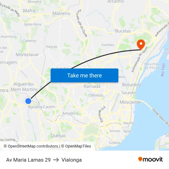 Av Maria Lamas 29 to Vialonga map