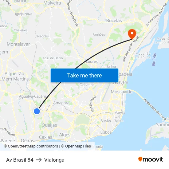 Av Brasil 84 to Vialonga map