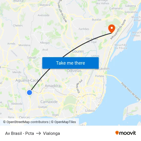 Av Brasil - Pcta to Vialonga map