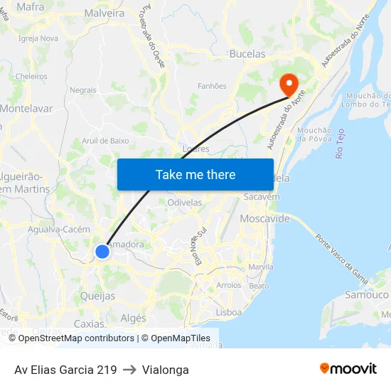 Av Elias Garcia 219 to Vialonga map