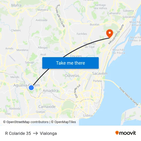 R Colaride 35 to Vialonga map