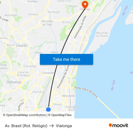 Av. Brasil (Rot. Relógio) to Vialonga map