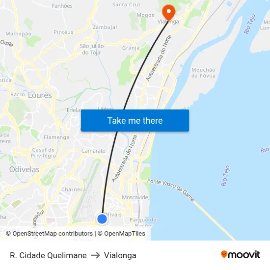 R. Cidade Quelimane to Vialonga map