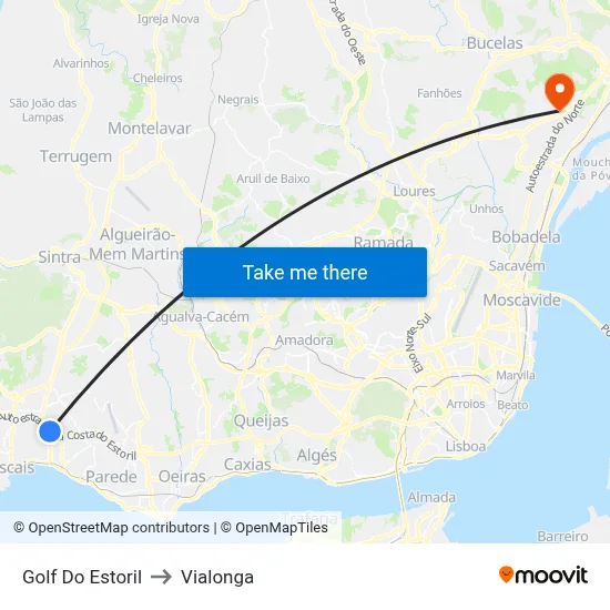 Golf Do Estoril to Vialonga map