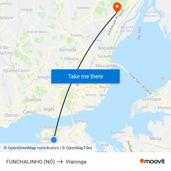 FUNCHALINHO (NÓ) to Vialonga map